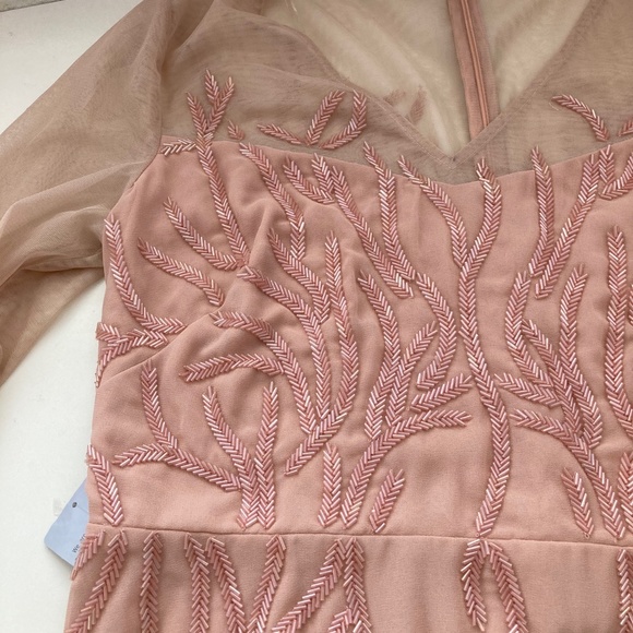 JS COLLECTIONS VIOLET CHIFFON BEADED EVENING DRESS - Picture 12 of 16